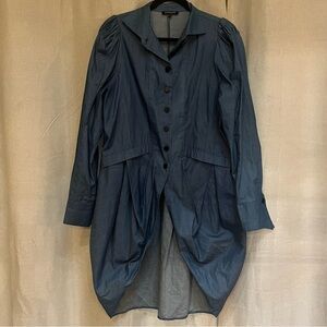 Like New CQ by CQ Asymmetrical Button Up Lightweight Coat Casual Elegance, Large